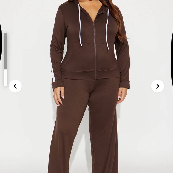 Fashion Nova: Tennis Courts Wide Leg Pant Set - Chocolate 🍫 - Picture 4 of 7